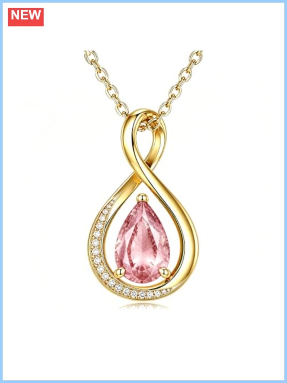 14K Gold Heart Birthstone Pendant Necklace 18in Cable Chain
